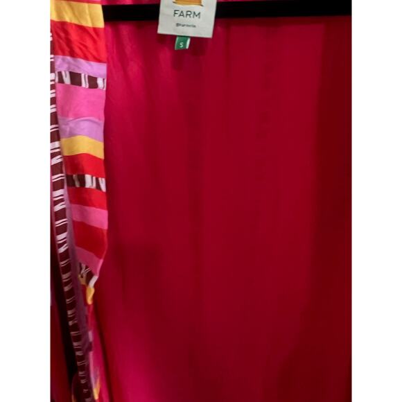 Farm Rio Anthropologie Lucy Stripe Embroidered Kimono Jacket cardigan size S - Picture 8 of 14